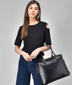 Raabta Black Cold Shoulder With Knots