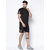 Glito Side Stripe Men's Soccer/Football Set of Jersey  Shorts (Black)