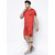 Glito Side Stripe Mens Soccer/Football Set of T-Shirt  Shorts (Red)