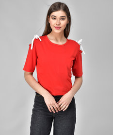 Raabta Red Cold Shoulder With Knots