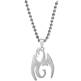                       Sullery Stylish Dragon  Silver Stainless Steel Pendant                                              