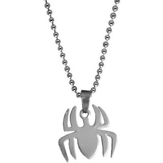                       Sullery New Design Spider Engraved  Silver Stainless Steel Pendant                                              