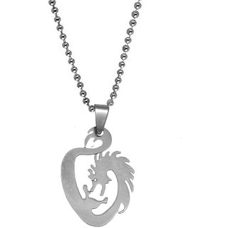                       Sullery Stylish Dragon  Silver Stainless Steel Pendant                                              