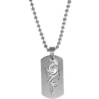                       Sullery Stylish Biker Dog Tag  Silver Stainless Steel Pendant                                              