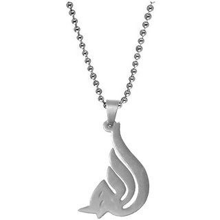                       Sullery High Polished Stylished Allah  Silver Stainless Steel Pendant                                              