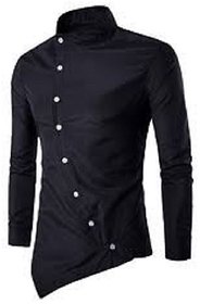 Mens Stylish Full Sleeves Black  White Shirt