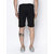 Glito-Men's Shorts with white  Mustard Side Stripe  Pockets- Solid Black Shorts