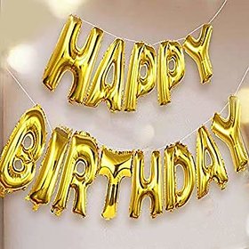 Arham Birthday Foil Balloon For Birthday Party Decor Golden Color