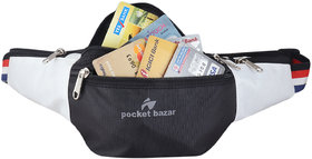 pocket bazar Black White Waist Bag Waist Bag  (Multicolor)