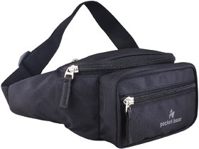 pocket bazar Waist Bag Waist Bag  (Black)