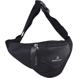 pocket bazar Black Waist Bag Waist Bag  (Black)