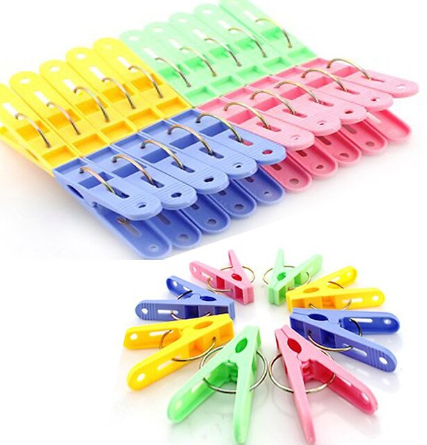 Clothes Pegs, 48 Pack Plastic Clothes Pegs For Washing Line, Strong Grip  Non Slip Washing