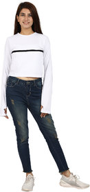 Roarers Women Cotton Crop Top Thumbhole Sleeves