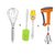 Kitchen Tools Combo Set Pack of 4 - 16 cm Silicon Basting Spatula, Oil Brush , Power Free Hand Blender/Egg Beater and St