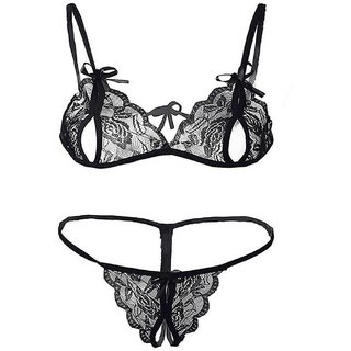Buy Babydoll Self Design Exotic Naughty Night Dress for Women First Night Honeymoon Special Bra Panty Set Online 300 from ShopClues