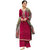 Soul Essence Womens Silk Embroided Salwar Suit Material (vch9653, Maroon, Unstiched)