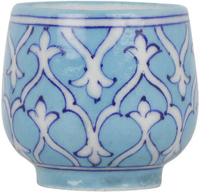 GoBamboos Blue Art Pottery Cup 3 inch