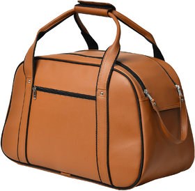 AQUADOR Duffle Bag with Tan faux vegan leather(AB-S-1438-Tan)