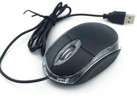 USB Optical Wired Mouse - Black