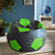 Style Homez Premium Leatherette Football Bean Bag XXL Size Black-Green Color, Cover Only