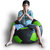 Style Homez Premium Leatherette Football Bean Bag XXL Size Black-Green Color, Cover Only