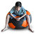 Style Homez Premium Leatherette Football Bean Bag XXL Size Black-Orange Color, Cover Only