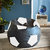 Style Homez Premium Leatherette Football Bean Bag XXL Size Black-White Color, Cover Only