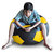 Style Homez Premium Leatherette Football Bean Bag XXL Size Black-Yellow Color, Cover Only