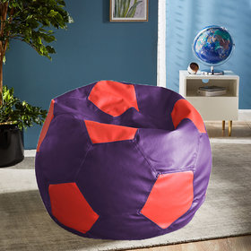 Style Homez Premium Leatherette Football Bean Bag XXL Size Purple-Red Color, Cover Only