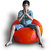 Style Homez Premium Leatherette Football Bean Bag XXL Size Orange-Red Color, Cover Only