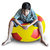 Style Homez Premium Leatherette Football Bean Bag XXL Size Yellow-Red Color, Cover Only