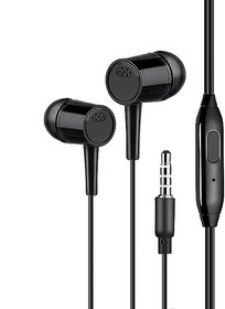 Universal Black In-Ear Wired Earphones With Mic 3.5mm Jack Compatible With All Mobile Phone