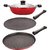 Nirlon Non-Stick Aluminium Cookware Set, 3-Pieces, Red (2.6mm_FT13_CT_DKDB)