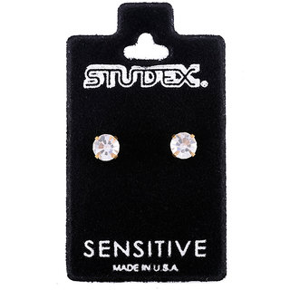                       Studex Sensitive Gold Plated 5Mm Apr Crystal Ear Stud                                              