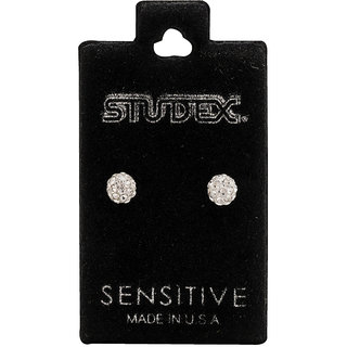                       Studex Sensitive Stainless Steel 4.5MM Fireball  Crystal _x000D_ Ear Studs                                              