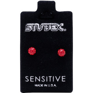                       Studex Sensitive Stainless Steel 4.5MM Fireball  Light Siam  _x000D_ Ear Studs                                              