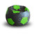 Style Homez Premium Leatherette Football Bean Bag XXL Size Black-Green Color Filled with Beans Fillers