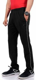 Ruggstar branded Dry-fit Lycra trackpant for men(Black-Piping)