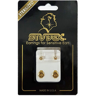                       Studex Select Card Large Gold Plated Tiffany April  Crystal Ear Studs                                              