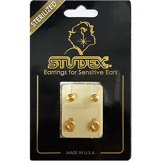                       Studex Select Card Large Gold Plated Traditional Ball Ear Studs                                              