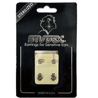                       Studex Select Card Large Stainless Steel Bezel April  Crystal Ear Studs                                              