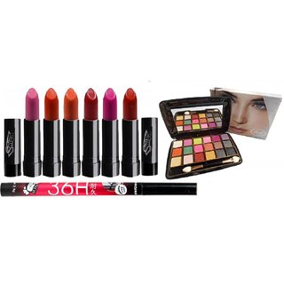 Swipa lipstick set of (6), 36hours eye liner, 18colour eye liner SDL21008