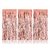 ARHAM Rose Gold Metallic Tinsel Foil Fringe Curtains for Decorations (Set of 3) - 3 X 6 ft 10 inches
