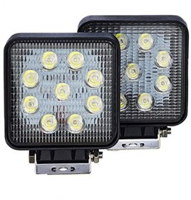 AutoCare 9 LED 27W SQUARE Fog Light with Mounting Bracket for Car, Motorcycle, SUV, ATV 4 Inch Flood Beam Auxiliary
