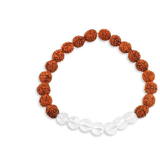 Yuvi Shoppe Sphatik Crystal With Panch Mukhi Rudraksha Designer Bracelet Yuvi Shoppe Sphatik Crystal With Panch Mukhi Rudraksha Designer Bracelet