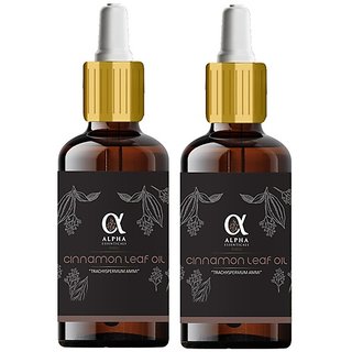 Alpha Essenticals Cinnamon Leaf Essential Oil, Therapeutic Grade,  Pack of 2, 15ml Each