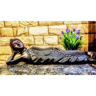 AreanaCraft Laying Resting Sleeping Lord Buddha Monk Idol for Home Decoration  Showpiece  Decor Gifts  Living Room