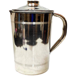 Hadri Thrive New Stainless Steel Water Jug with Silver Touch Design for Daily USE 2 Litre