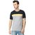 Round Neck Black Yellow  Light Grey Half Sleeve T-Shirt