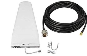 Genveo External outdoor Antenna -White  Compatible with 4G LTE Router, POS  (1 Antenna +10mtr Wire)